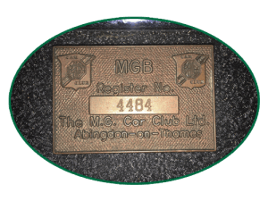 MGB Register Plaque